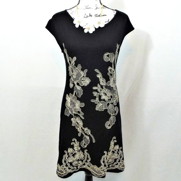 INC International Concepts Dresses & Skirts - INC International Concepts Black Embroidered Floral Dress Size Medium